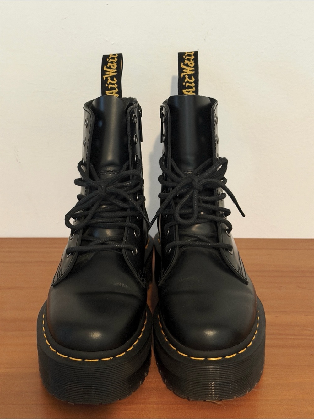 Dr. Martens Black Leather Jadon Platform Lace-Up Boots. *ONLY WORE TWICE*